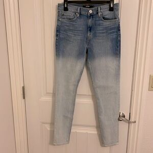 HUDSON Barbara super skinny Ombré women’s 29 White Dip Dye Coated Jeans‎ NWOT